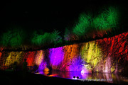 山中湖花の都公園　明神の滝ライトアップ