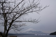 曇り空の下富士山