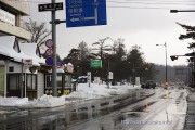 雨降りの旭日丘交差点