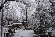 雪が積もった諏訪神社