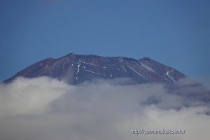 ちょっとだけ見えた富士山頂