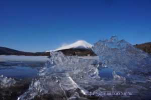 平野湖畔の氷