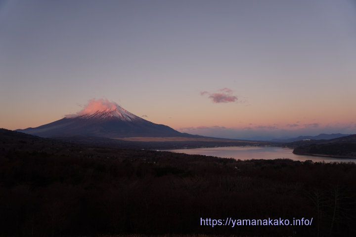 パノラマ台から見た富士山と山中湖