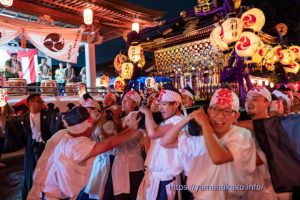 御旅所に到着した安産祭りの神輿