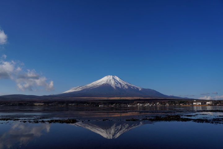 逆さ富士が見られました