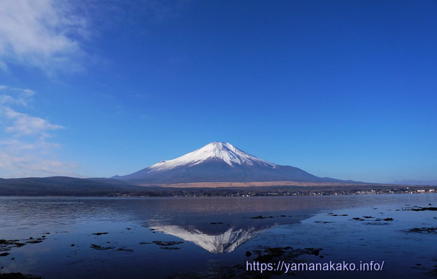 湖畔の逆さ富士