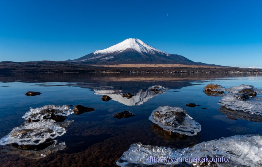 湖畔のキラキラ氷