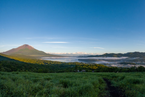 6/17、山中湖と富士山